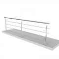 Kit balustrada din inox Ø42,4x2 mm, inaltime 90 cm, lungime 300 cm